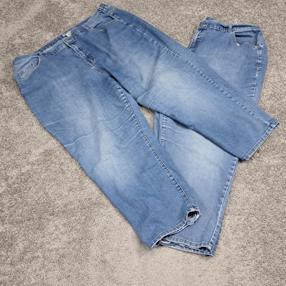 Catherines Right Fit Moderately Curvy Jeans 24WP Medium Wash Straight Leg Blue